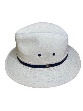 Tommy Bahama Men's Cream and Black Fedora Hat size M/L